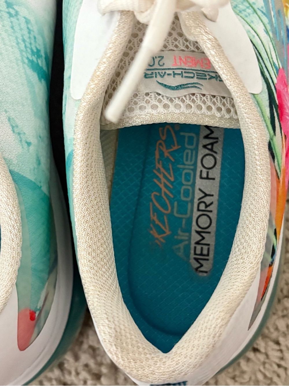 Skechers Memory Foam Tropical Print Sneakers - Picture 3 of 7